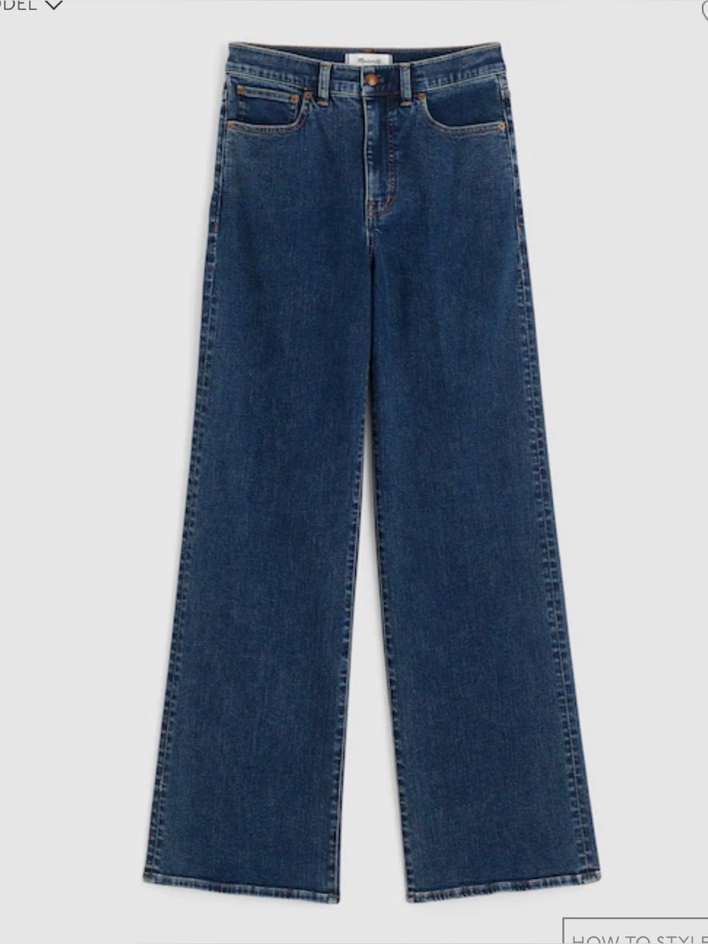 Madewell The Wide Leg Jean in Super Stretch Denim